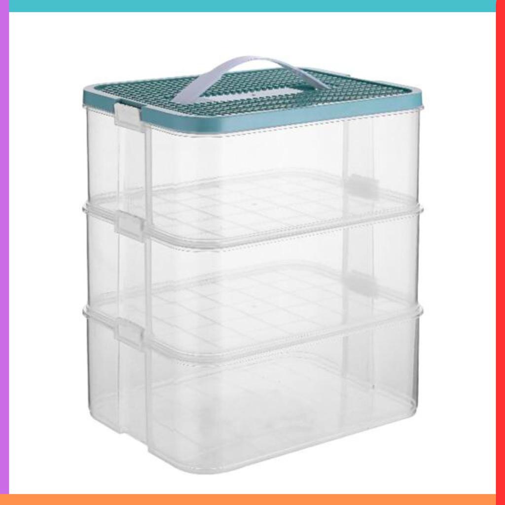 3-layer container for blocks, organizer with compartments, 3-story box
