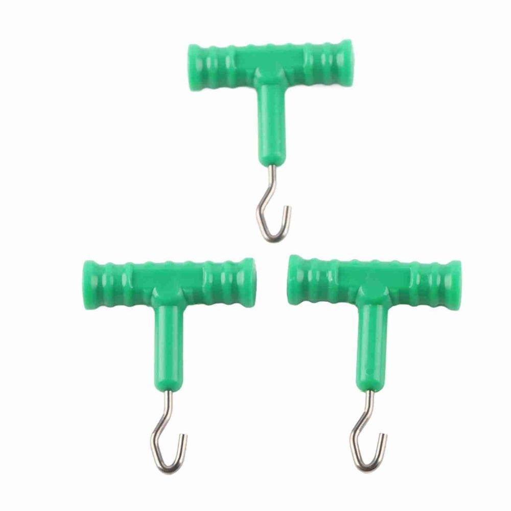 10 Pcs ABS Fishing Baiting Rig Tool Stainless Steel T Shape Handle Hook Fishing Baiting Rig Tool Rig Puller Knot Tools