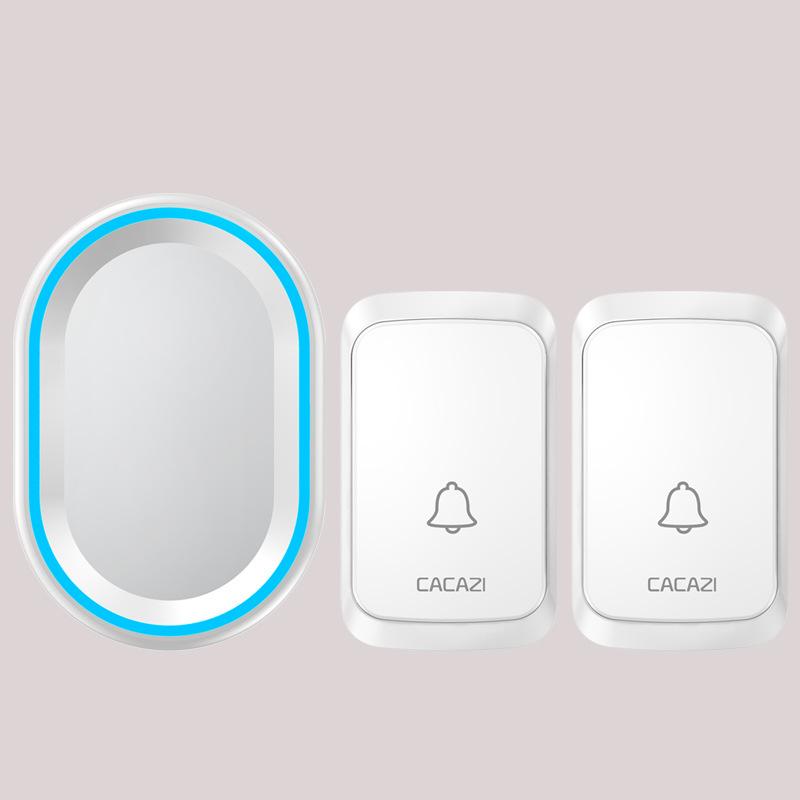 Wireless Digital Doorbell with 58 Melodies & Memory, Long-Range, Waterproof White Model