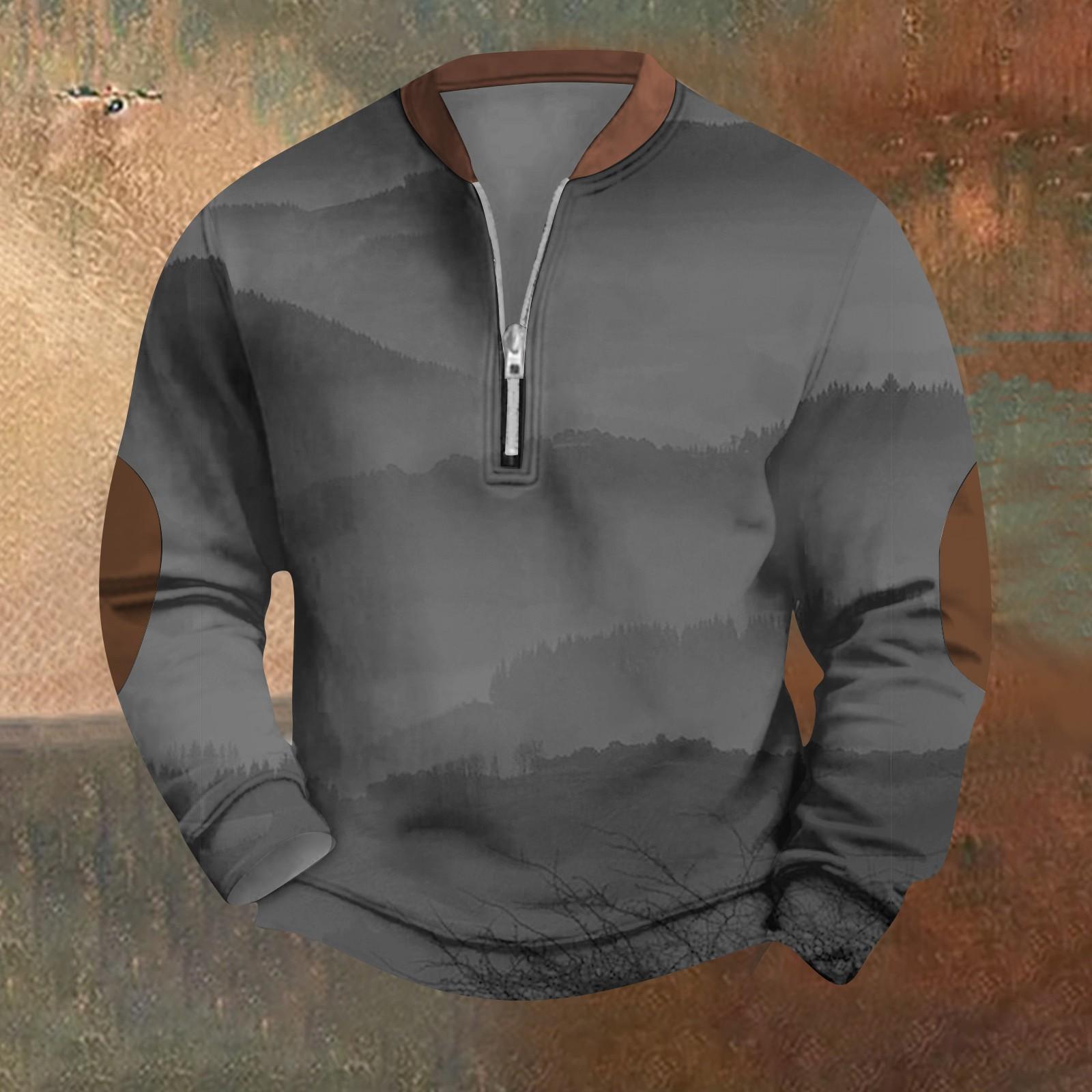 

Мужская ретро повседневная толстовка на молнии модный принтованный спортивный пуловер XL