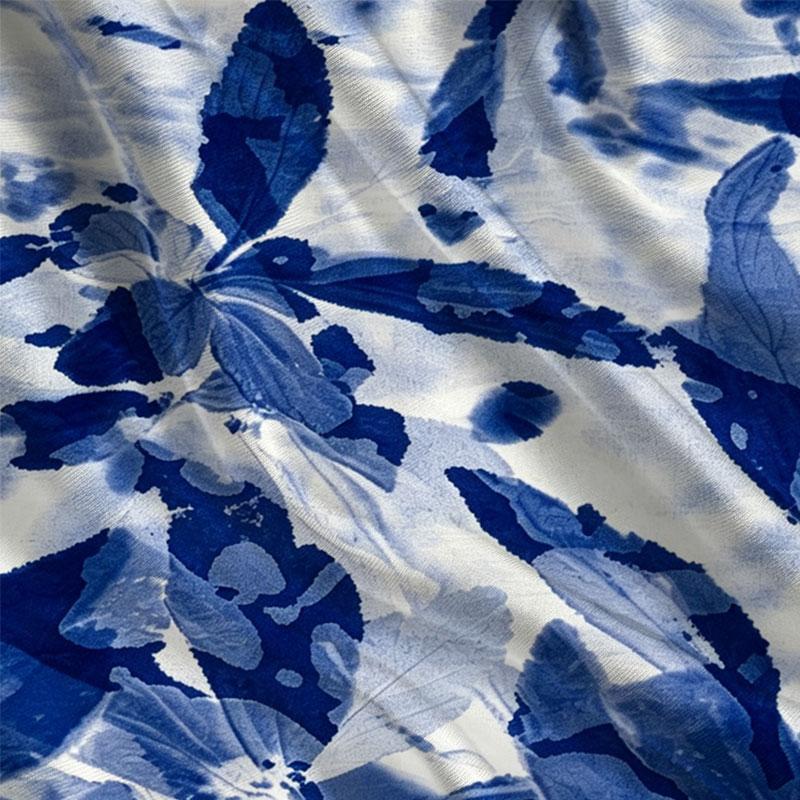 Women's Blue & White Short Sleeve Tee Soft, Lightweight & Comfy, Casual Versatile for Daily & Weekend Wear