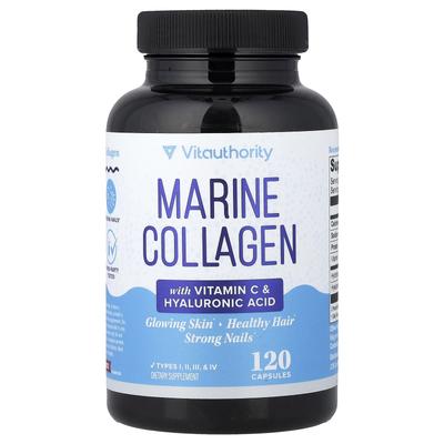 Vitauthority, with Marine Collagen, Vitamin C, and Hyaluronic Acid, 120 Capsules