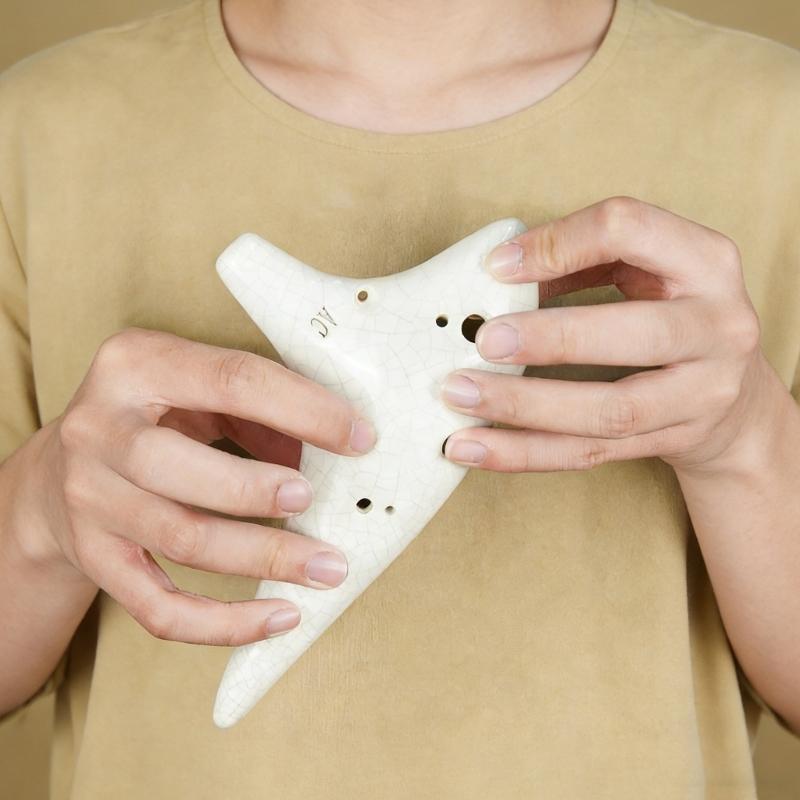 12 Hole Ceramic Ocarina Musical Device Smooth Surfaces Balanced Tone Output for Aspiring Musicians and Collectors