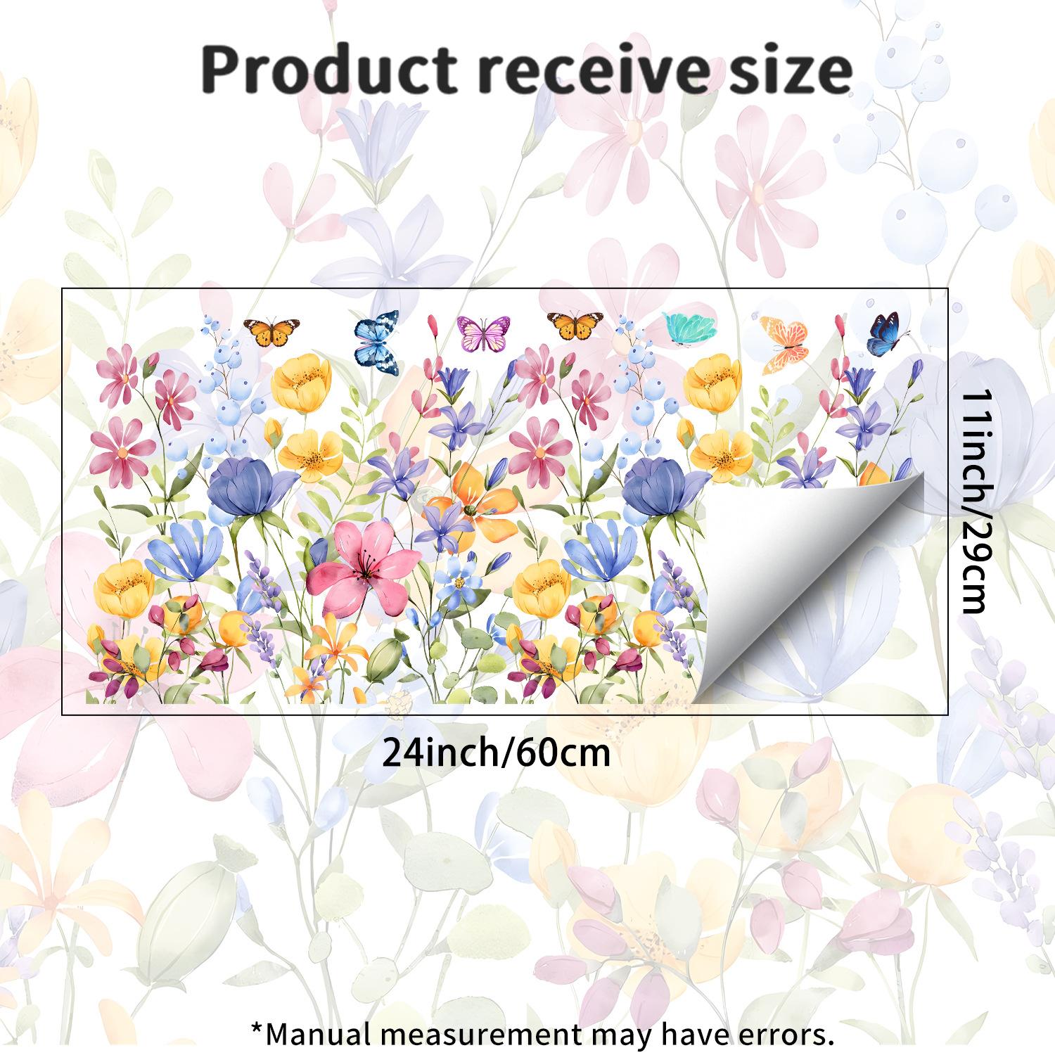 

Creative Watercolor Floral Self-adhesive Removable Kitchen Bathroom Wall Beautification Sticker