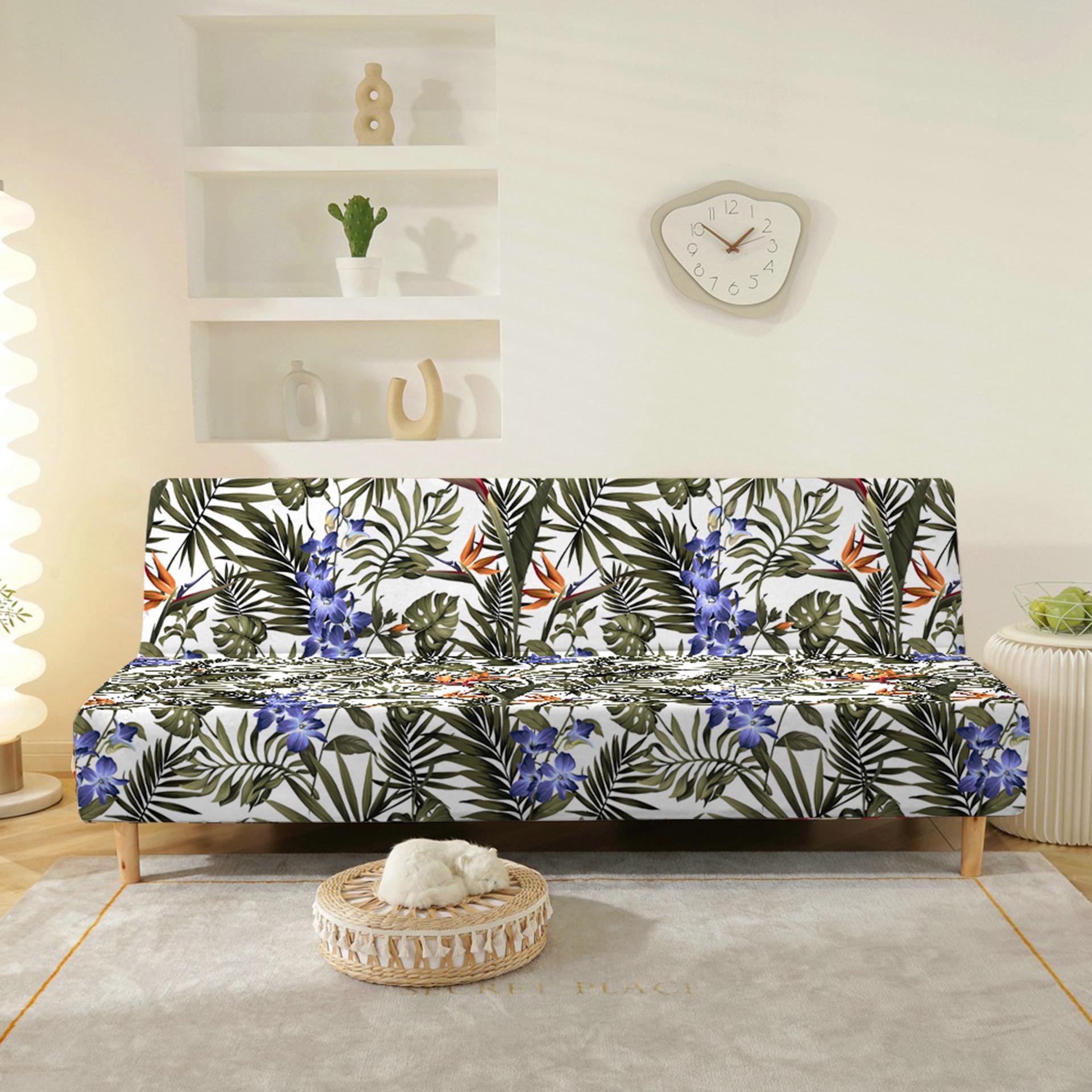 Универсальный эластичный толстый чехол для дивана-кровати нескользящий с принтом четырех сезонов тяжелый молочный шелковый чехол для дивана-кровати чехол для дивана One size 2980₽