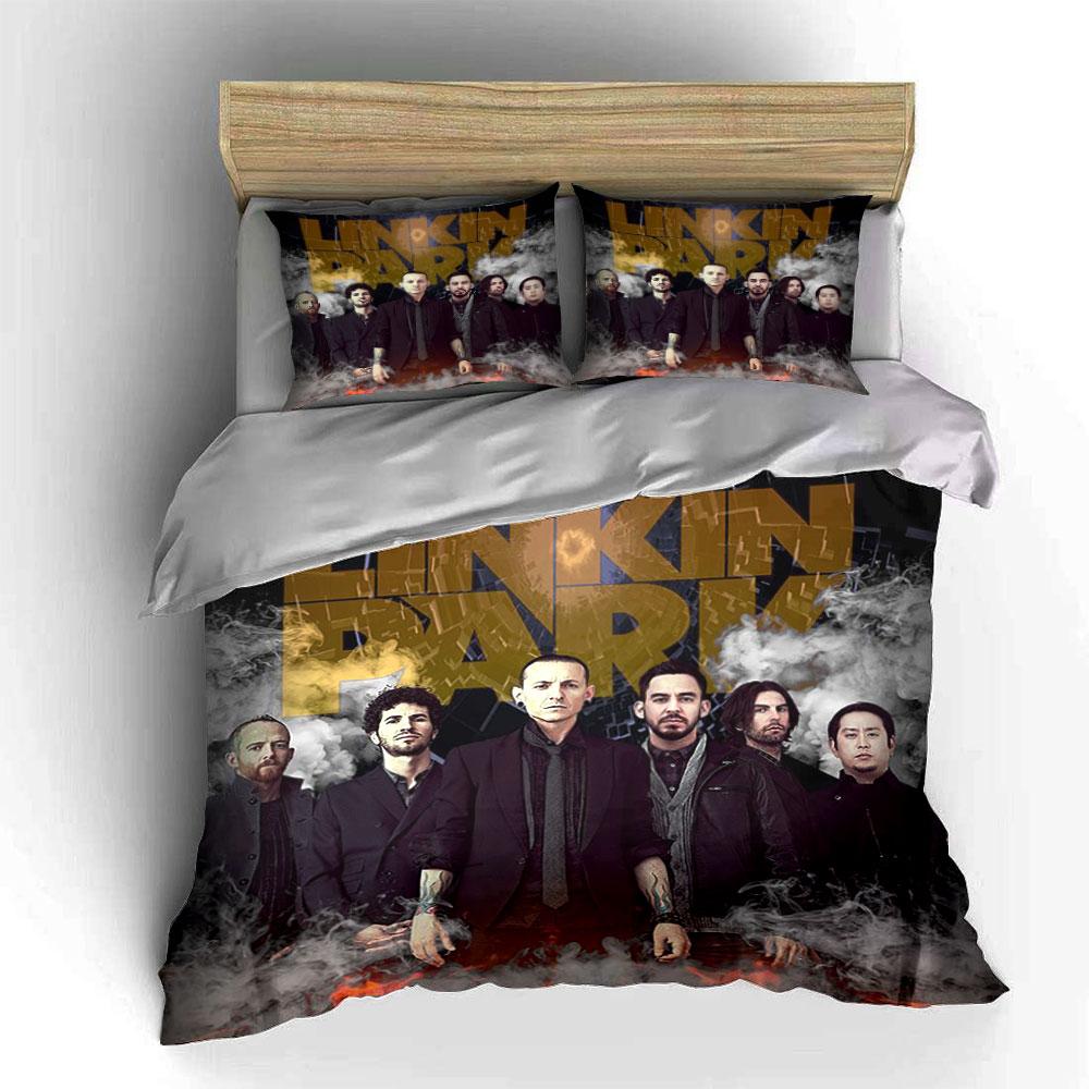Set Biancheria da Letto Band Linkin Park Copripiumino Copripiumino Federe (1*Copripiumino 2*Federe, senza piumino)