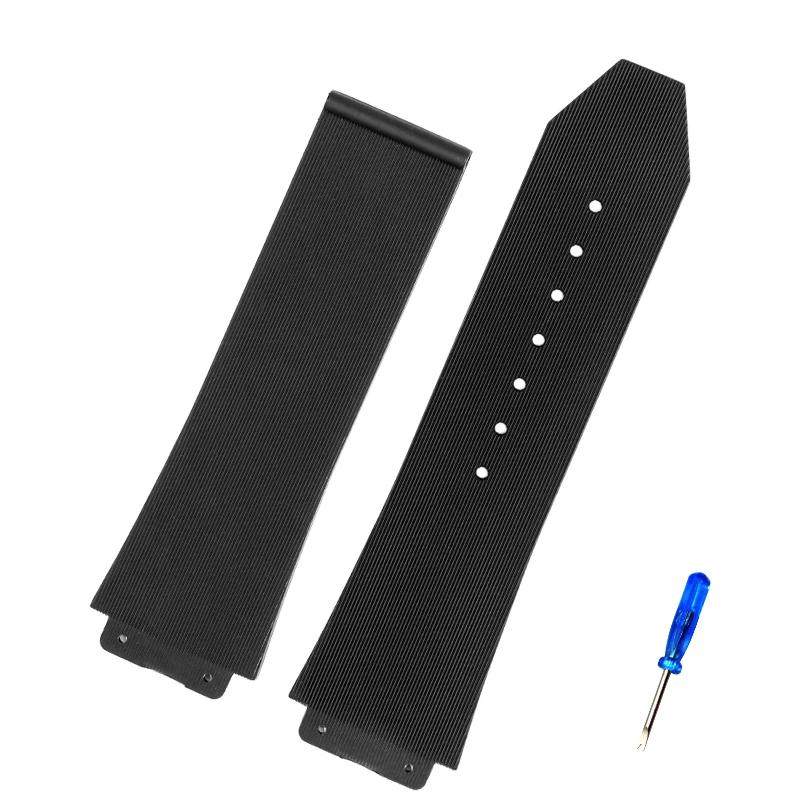 

26mm * 19mm 25mm*17mm High-Quality Silicone Rubber Watch Strap Suitable For HUBLOT Wheel Hub Watchbands men Strap Of Big 25-17mm