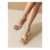 2025 Women's Snake Print Sandals Sexy Open Toe Chunky Heel Slides Plus Size Backless High Heel Sandals