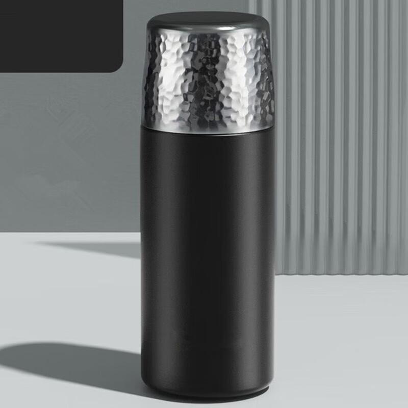 GELU Portable Insulated Tea Brewing Mug with Hammered Texture