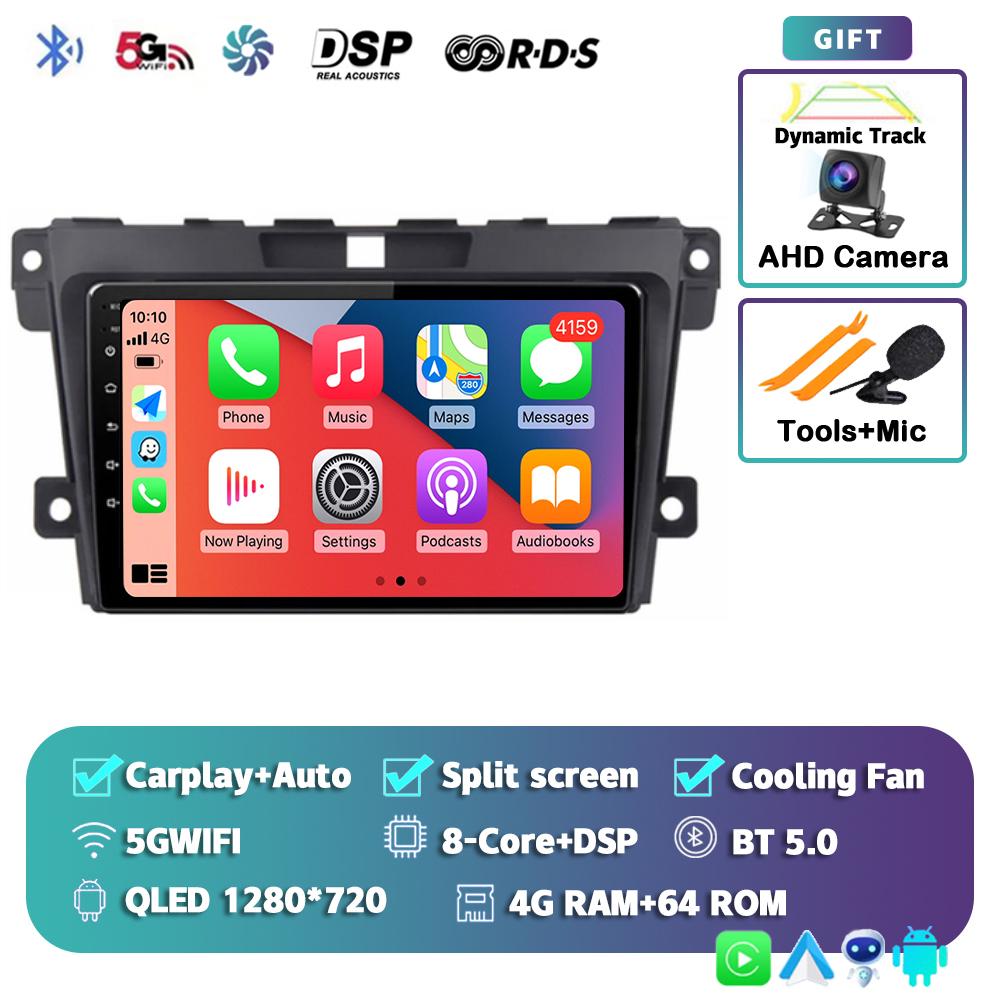 Android 14 Carplay Auto Car Radio For 2007 2008 2009 2010 2011 2012 2013 2014 MAZDA CX-7 CX 7 Multimedia Player Video Stereo DSP