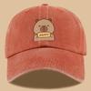 pc Capybara Happy Print Trucker Hat  Vintage Washed Adjustable Baseball Cap Breathable Unisex Outdoor Sun Hat with Cute Carto