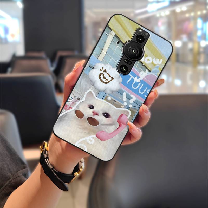 Phone Pouch Silicone Phone Case For Sony Xperia Pro-I Graffiti Full Wrap Anti-dust Protective Soft Case Cute Waterproof