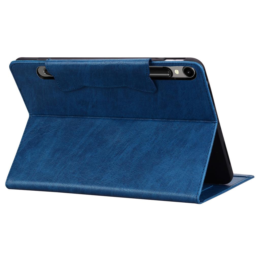 Applicable To Samsung Tab S10FE + Tablet Leather Case, Solid Color Business Leather Pattern Card Holder Anti-drop Case S11