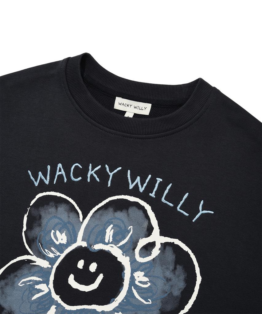 WACKY WILLY [25Fw] Women'S Big Lily Graphic Sweatshirt Navy