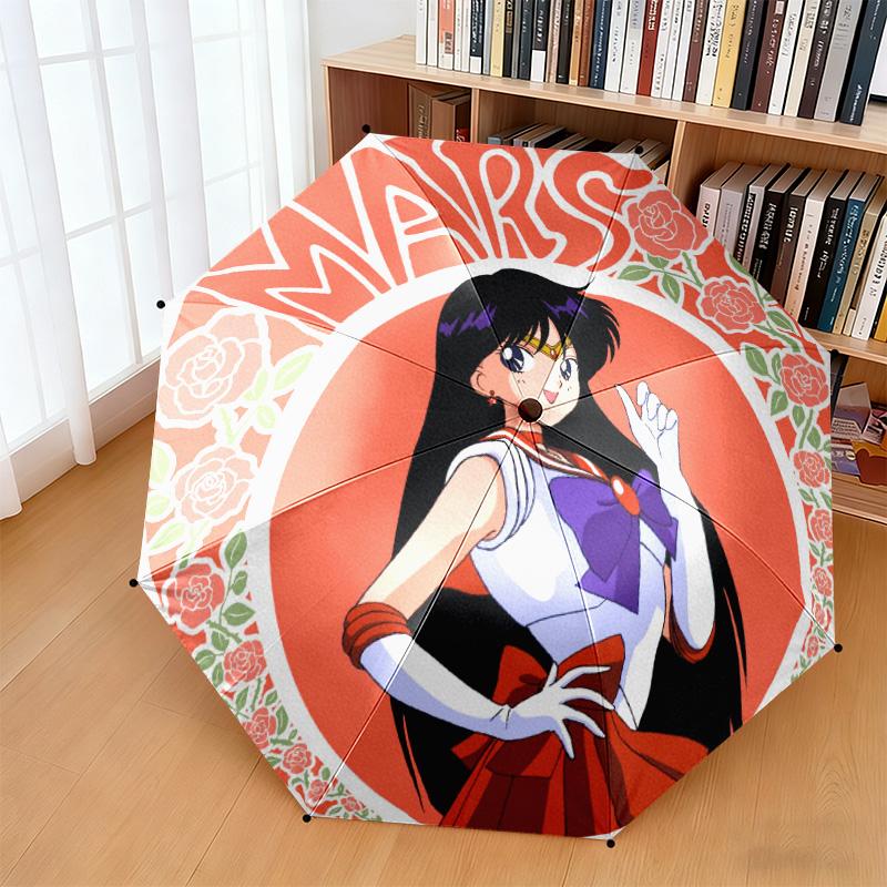 Japanese style Cute cartoon theme Sailor Moon Tsukino Usagi cartoon Umbrella Portable Home Essential Travel Outdoor Iron Multi functional Umbrella B11
