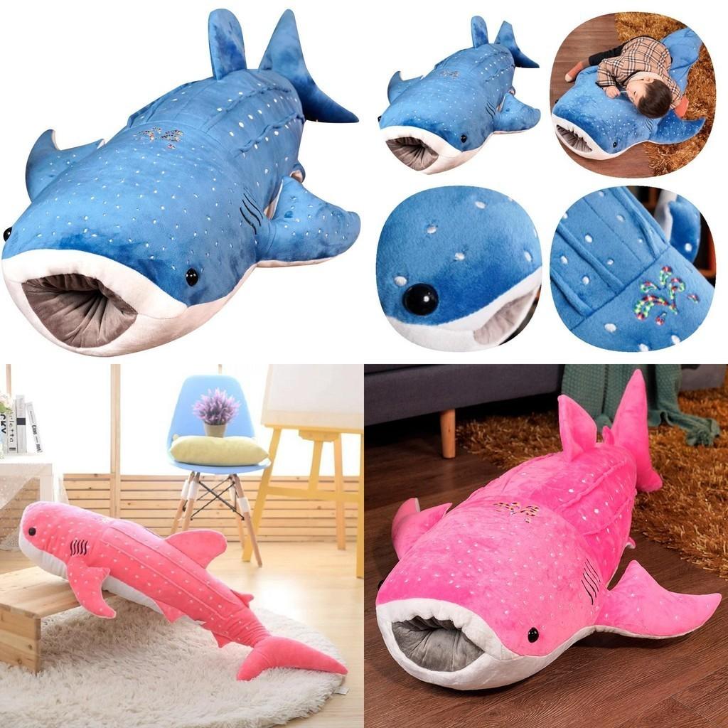 Super Soft Plush Whale Shark Toy Blue/gray/pink 55/75 Cm