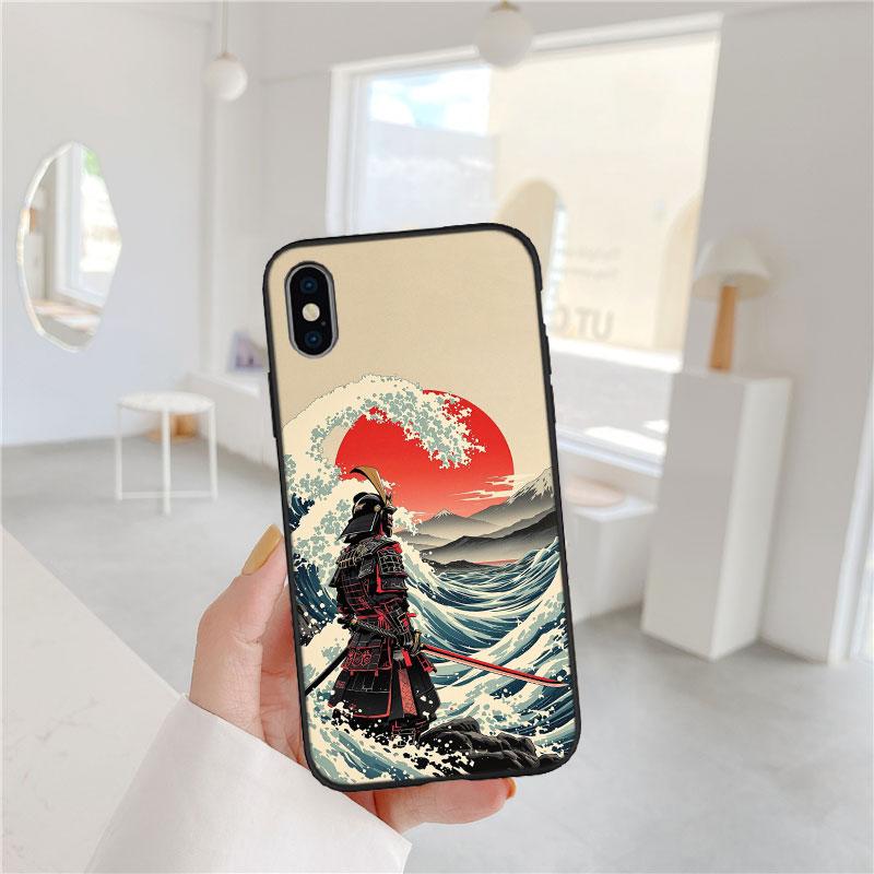 

CJ70 Japan Samurai Soft Shell Phone Case for iPhone SE X XS XR 11 16E 17 Pro Max Air 8 7 6 6s Plus iPhone17