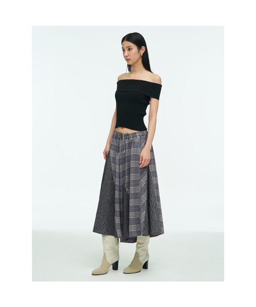 Anggae Off Shoulder Rib Top Black