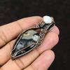 Picasso Jasper Copper Wire Wrapped Pendant Gemstone Copper Pendant Handmade Pendant Rainbow Moonstone Jewelry Gift For Mother Gift For Her