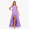Elegant Off-Shoulder Feather Train Evening Gown Women Long Backless Formal Dress In Acetate Satin