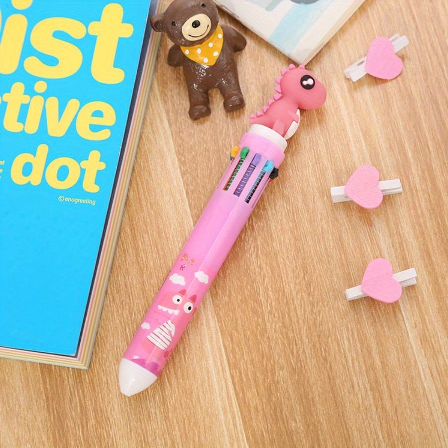 School season 10pcs 0.5mm creative stationery ten-color ballpoint pen cartoon color graffiti pen girl heart multi-color press ballpoint pen