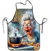 1pc Sleeveless Apron With Surprised Old Lady Cooking Print Unisex For Home Use Kitchen Baking Work Apron Holiday Gift