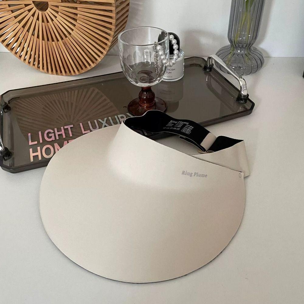 Large Brim Sunscreen Empty Top Cap Ice Silk Visor Cap Foldable Summer Sun Hat  Sunshade