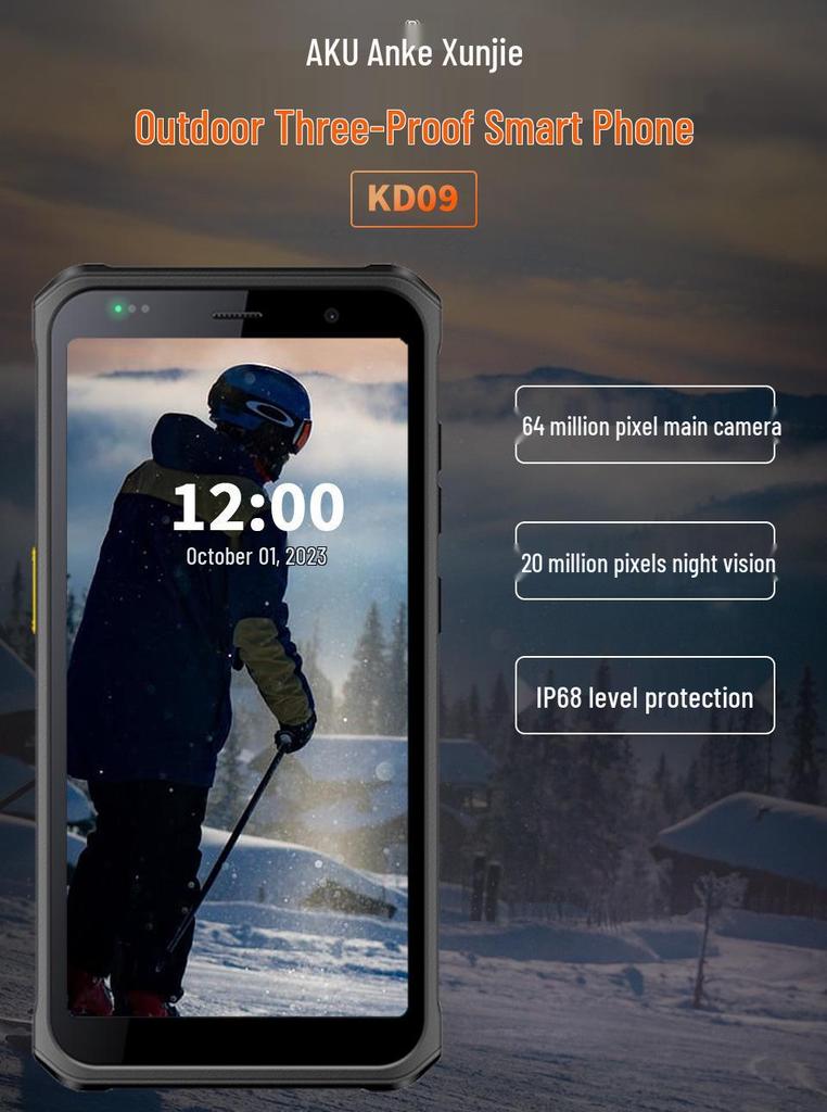 Ankexun KD09 4G Outdoor Exploration Mobile Phone: IP68 Waterproof, Dustproof, Shockproof, Full Netcom Charging Base.