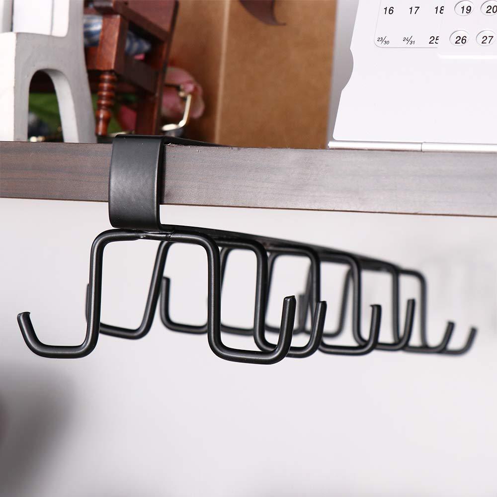 Cârlig de dulap cu rând dublu fără găurire, suport suspendat pentru cești, suport pentru căni, organizator de bucătărie