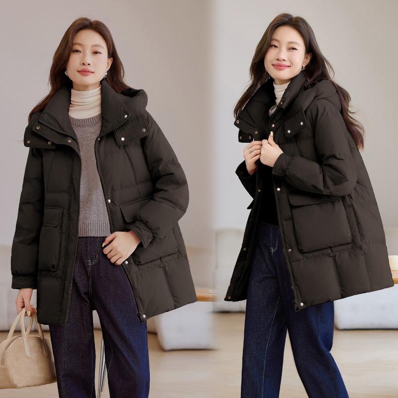 Hooded Cotton Clothes Women's Winter New Small Medium and Long Fashion Warm Loose Sports Cotton-padded Coat