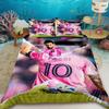 Squisito Set Copripiumino Calcio M-Messi Set Biancheria da Letto Giovani Bambini Ragazza Ragazzi Lusso Regalo di Compleanno Decorazione Camera da Letto Set 2/3 pezzi