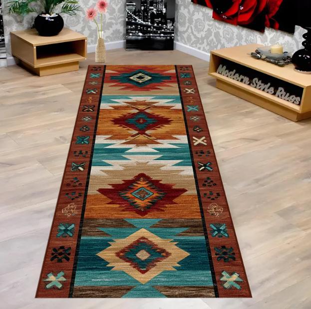 Bohém Etnikai Futószőnyegek Geometriai Mintás Retro Padlószőnyeg Csúszásmentes Puha Beltéri Lakásdekoráció Hálószobához Éjjeli Szekrényhez Előtérhez