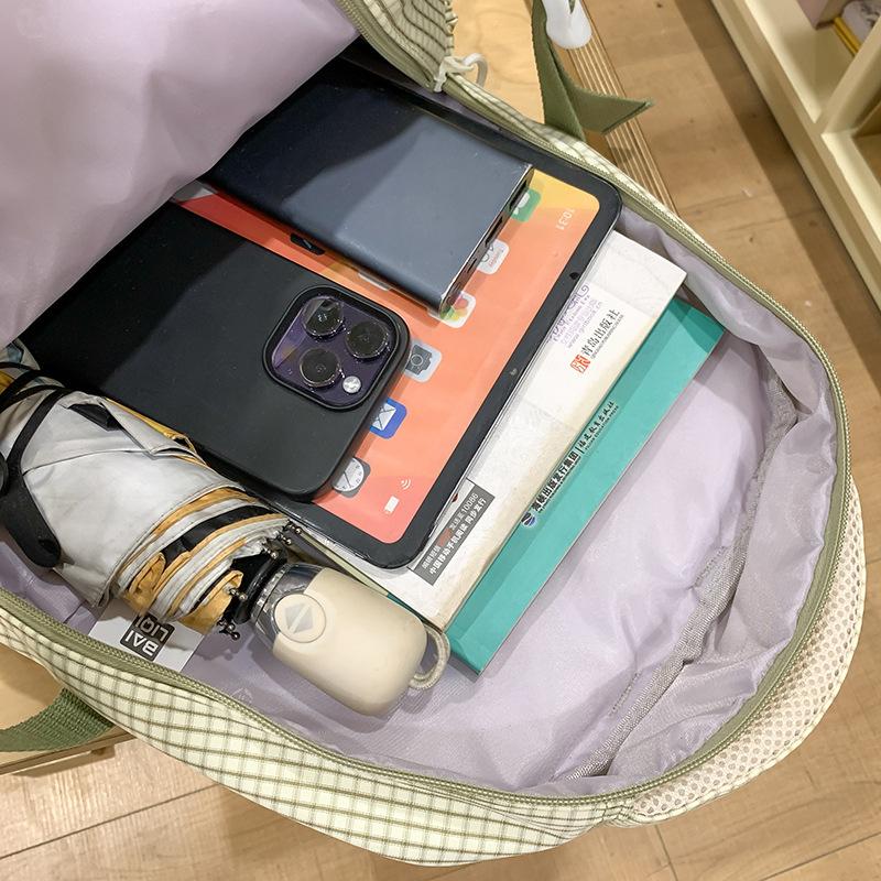 Japanese Plaid Fashion Simple Harajuku Versatile Schoolbag Junior High School Student Backpack Male