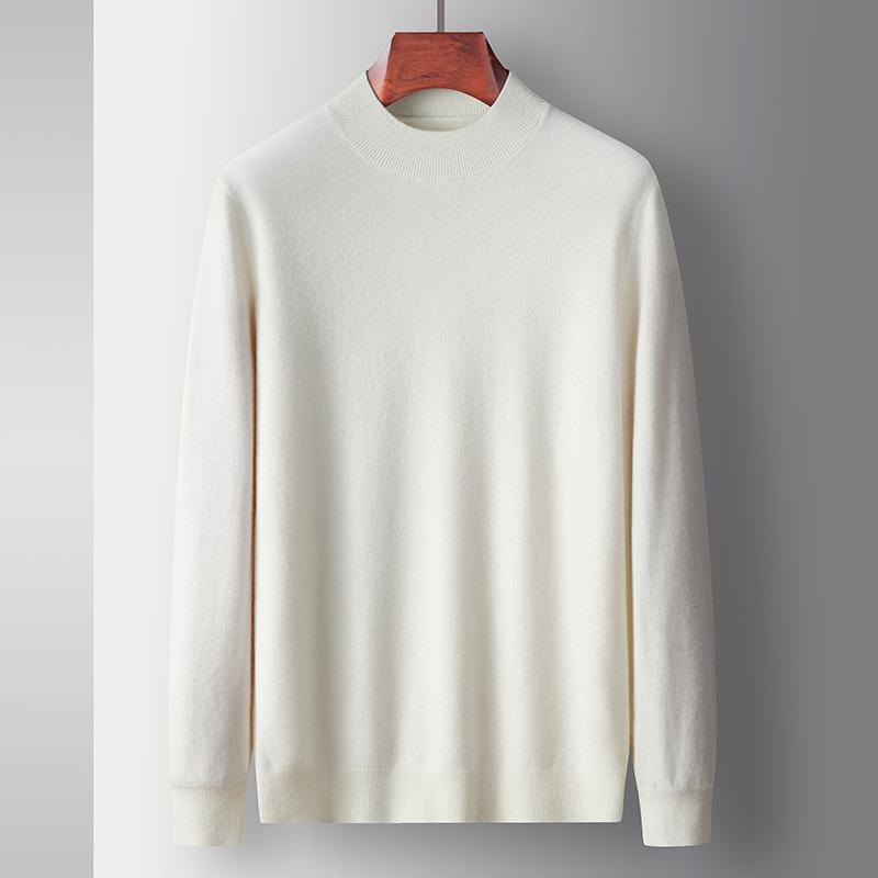 100% Pure Wool Autumn and Winter Men's Medium Neck Wool with Medium Thickness Merino Sweater