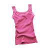 Moda feminina strass renda impressionante colete fino ajuste sexy regata camiseta