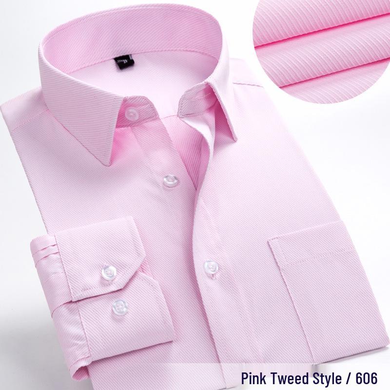 Men's White Long Sleeve Professional Business Shirt with Optional Short Sleeve and Tie