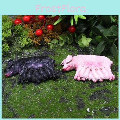 Micro Landscape Resin Pig And Piglet Ornament Farm Scene Decoration For Home