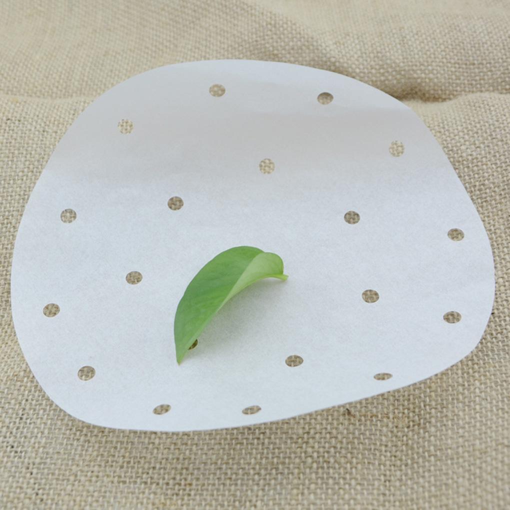 100pcs Bamboo Steamer Liner Perforated Air Fryer Parchment Paper