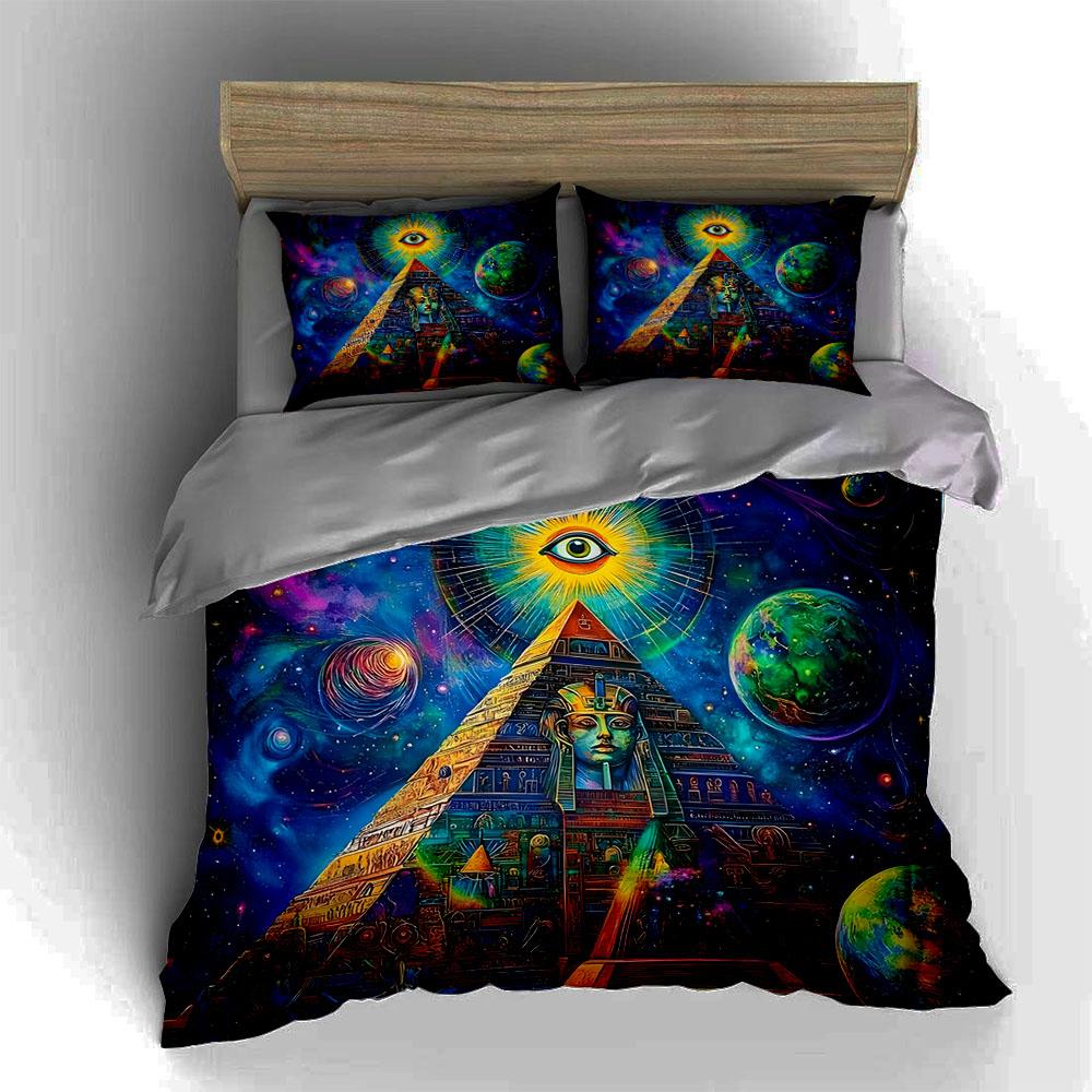 "Pyramid Cosmic Eye." Bedding Duvet Cover Sets Duvet Covers Pillowcases Gifts (1 * Duvet Cover 2 * Pillowcases, Without Duvet Insert)
