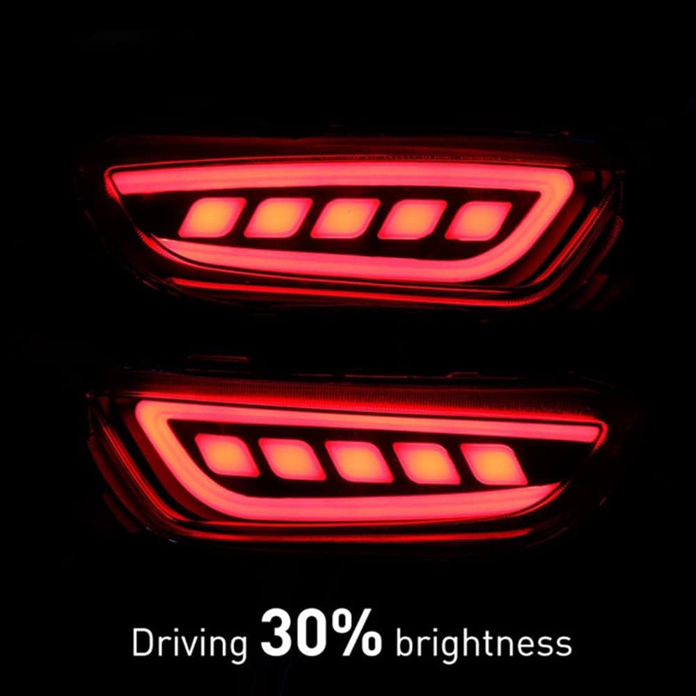 2Pcs LED Rear Reflector Fog Lamp Bumper Light Brake Light Turn Signal Light for Mazda CX-3 CX3 2015-2019