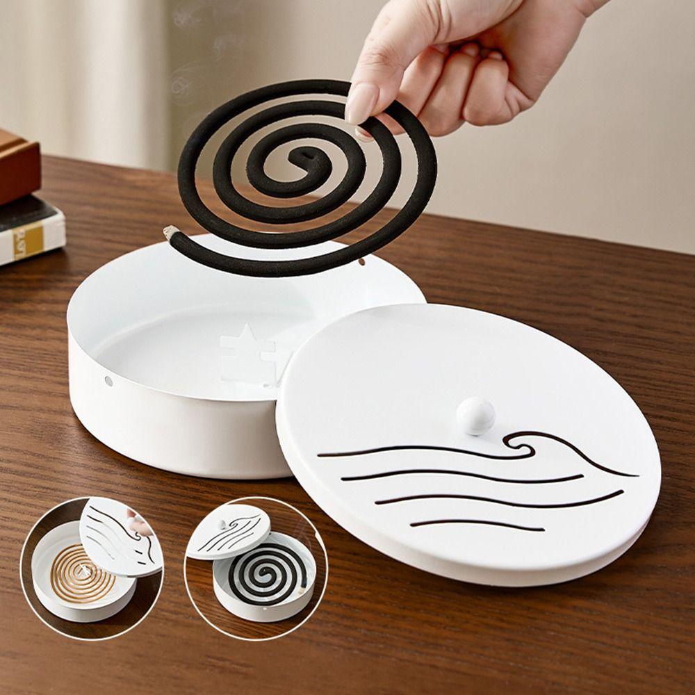 Hollow-out Design Incense Burner With Lid Sandalwood Burner New Mosquito Coil Box Home Use