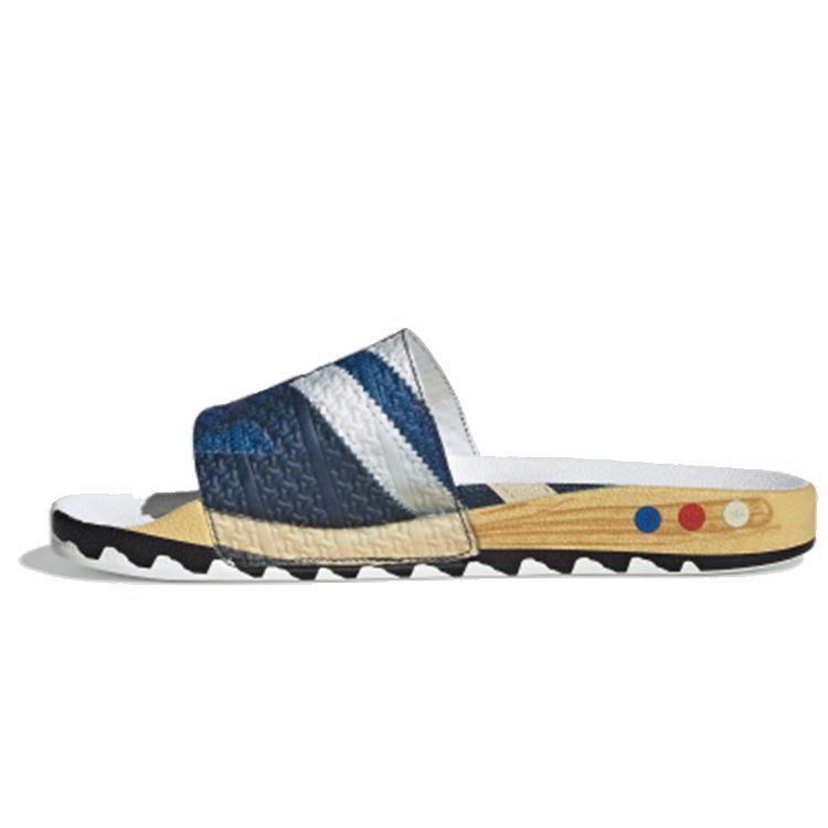 

Adidas Raf Simons x LA Adilette Slides Trompe Loeil Мужские кроссовки Blue Legend-Ink Silver-Metallic EE7956