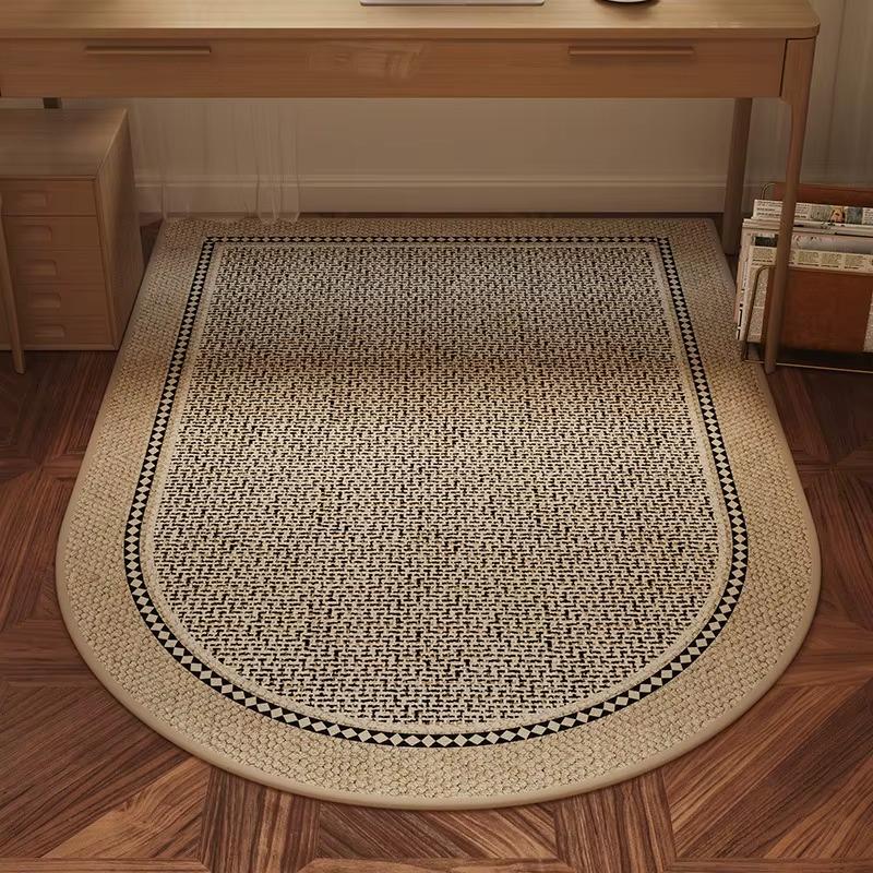 Chair Floor Mat Study Bedroom Non-slip Home Carpet Beige Striped Rug Living Room Swivel Chairs TPR Bottom Anti-slip Area Rugs