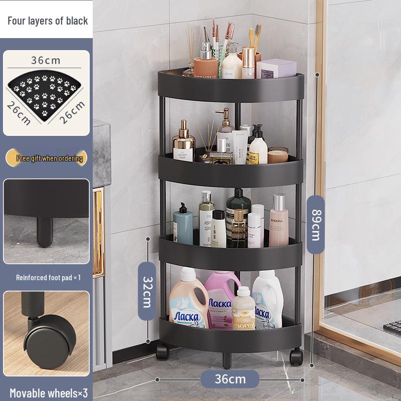 Triangle Multi-Layer Corner Storage Rack for Bathroom and Kitchen