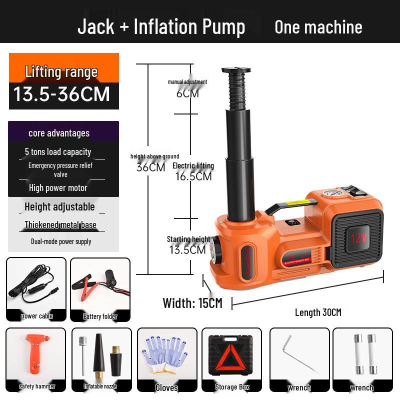 

5-тонный электрический гидравлический домкрат и пневмогайковерт, 12 В инструмент для замены внедорожных шин
