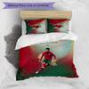 Set Lenzuola Stampate Cristiano Ronaldo 3 Pezzi Copriletto Accogliente Traspirante come Regalo per Inaugurazione Casa o Festa