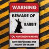Rabbit Metal Tin Sign Funny Wall Art for Home Bar Coffee Shop Decor Vintage Style Sign Plaque for Office Decoration