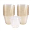 BHBL Gold Plastic Cups Clear Plastic Wine Glasses, Fancy Disposable Hard Plastic Cups with Gold Glitter for Party Cups 50Pcs