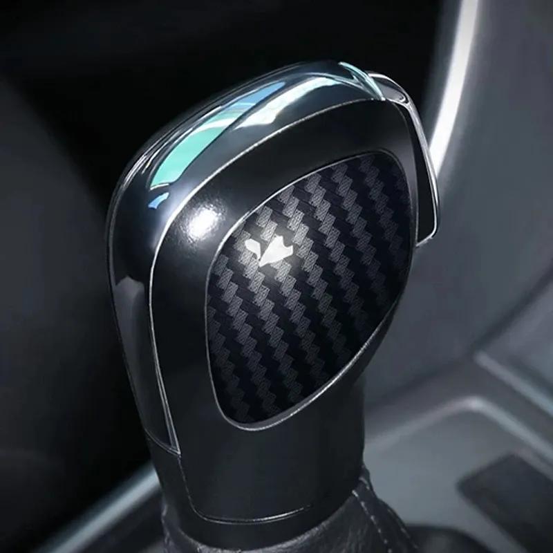 For Volkswagen T-Roc TROC 2017- ABS Console Gear Shift Box Knob Head Cover Molding Frame Trims Carbon Fibre Car Accessories