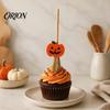 Natural Straw Broom Ornament Halloween Mini Broomstick Ornament, Witch Pumpkin Bat Ghost Decor with Grass Bright Wear-resistant Broom, Festive